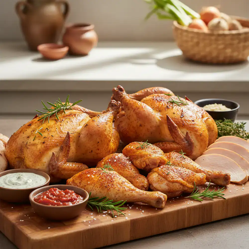 Prepared organic poultry selection